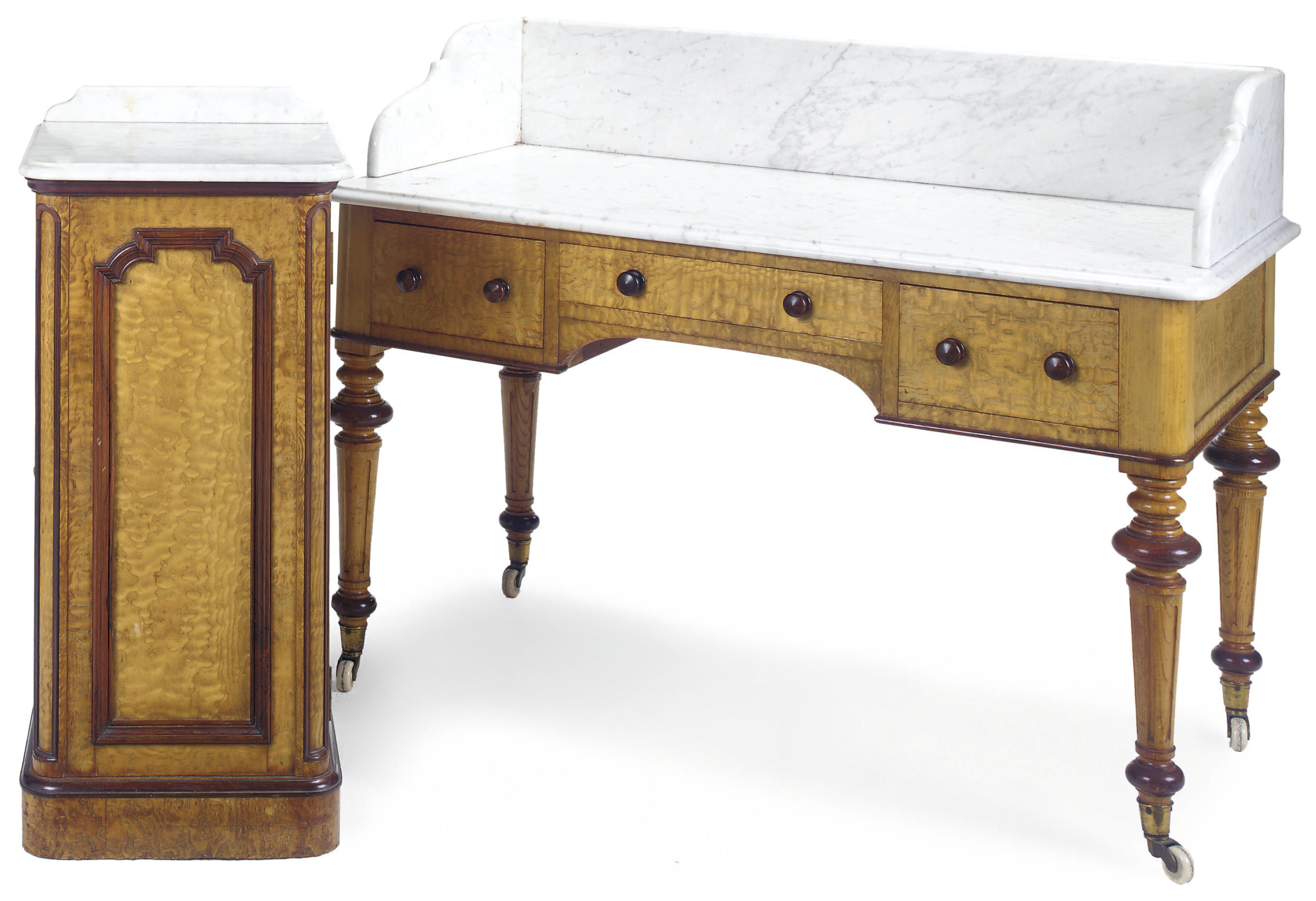 A SCOTTISH VICTORIAN ASH WASHSTAND