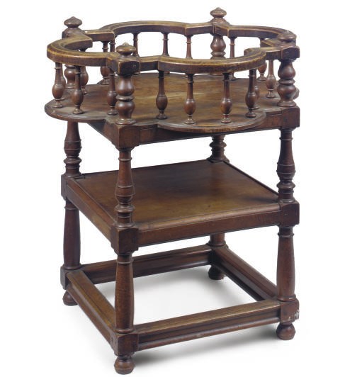 A FRENCH WALNUT TWO-TIER OCCASIONAL TABLE