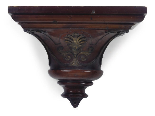 A GEORGE IV GILT-BRONZE MOUNTED MAHOGANY WALL BRACKET