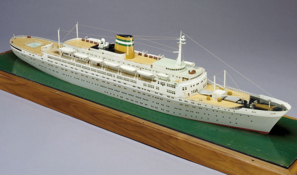 A waterline travel agent's model of the S.S. Statendam