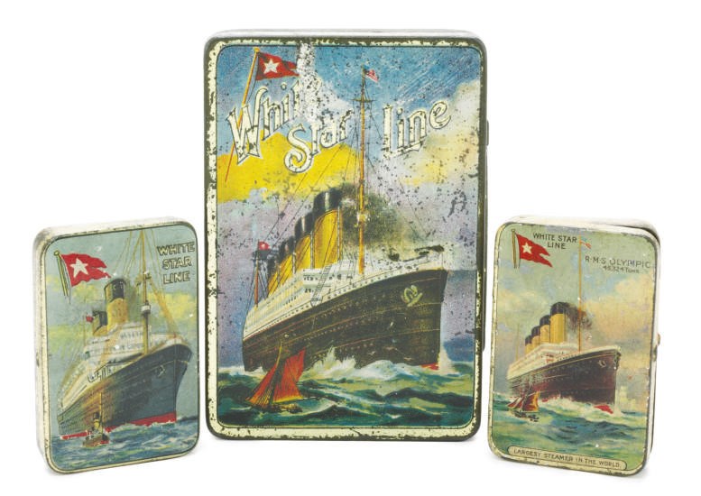 A cigarette tin featuring the R.M.S. Britannic