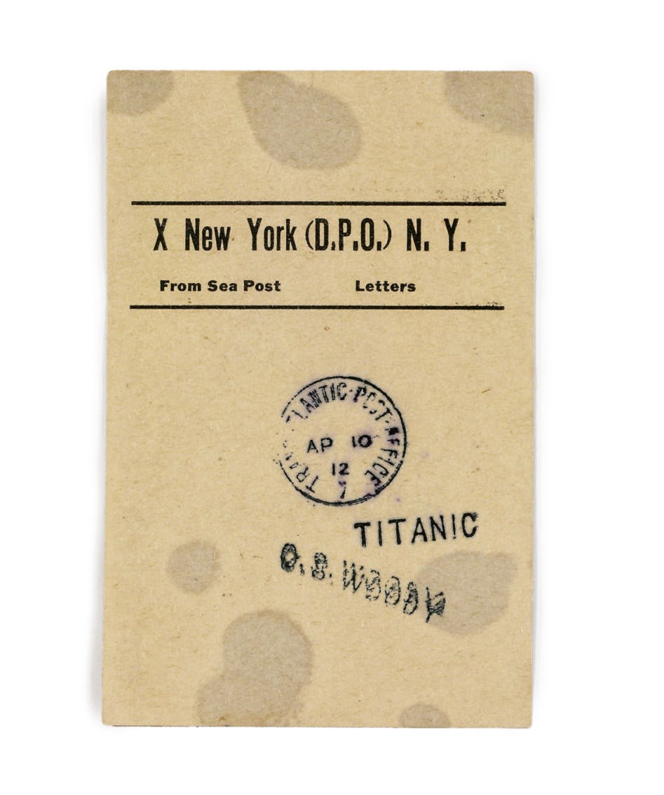 A facing slip from a postal clerk on board R.M.S. Titanic