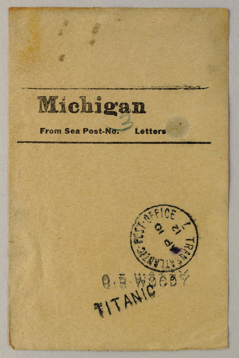 A facing slip from a postal clerk on board R.M.S. Titanic