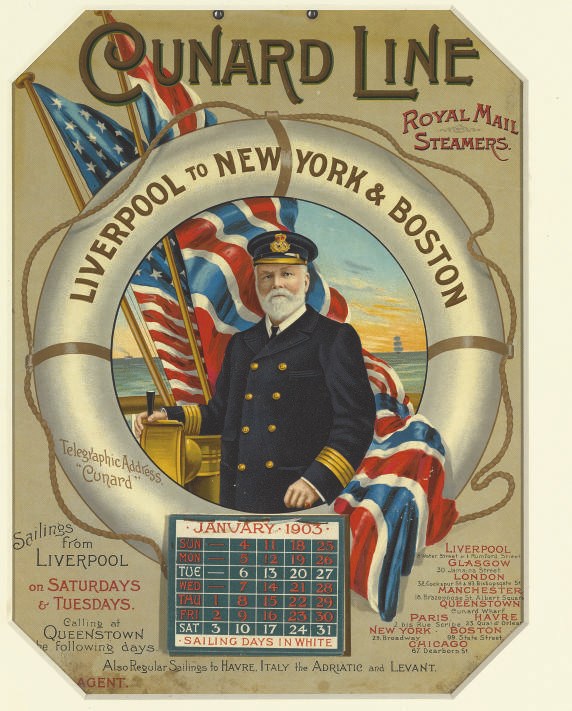 A Sailing Calendar for the Cunard Line