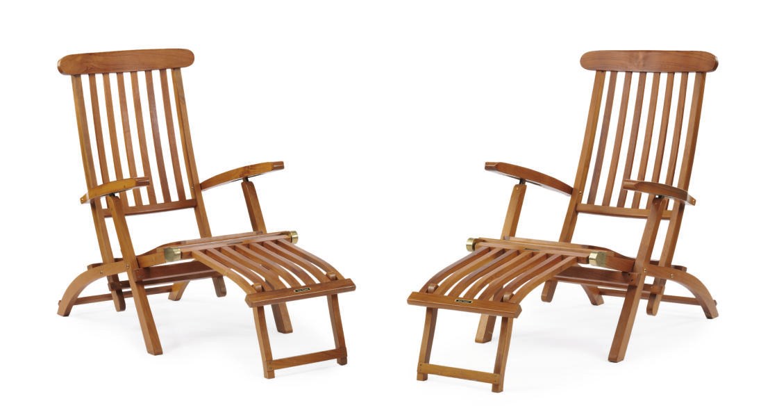 A pair of deck chairs from the R.M.S. Queen Elizabeth