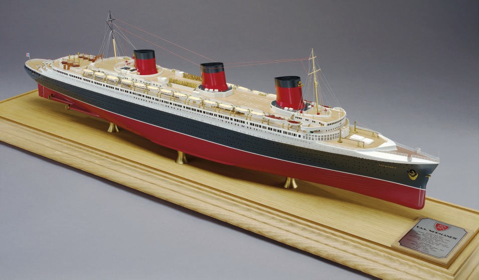 A fine scale model of the S.S. Normandie