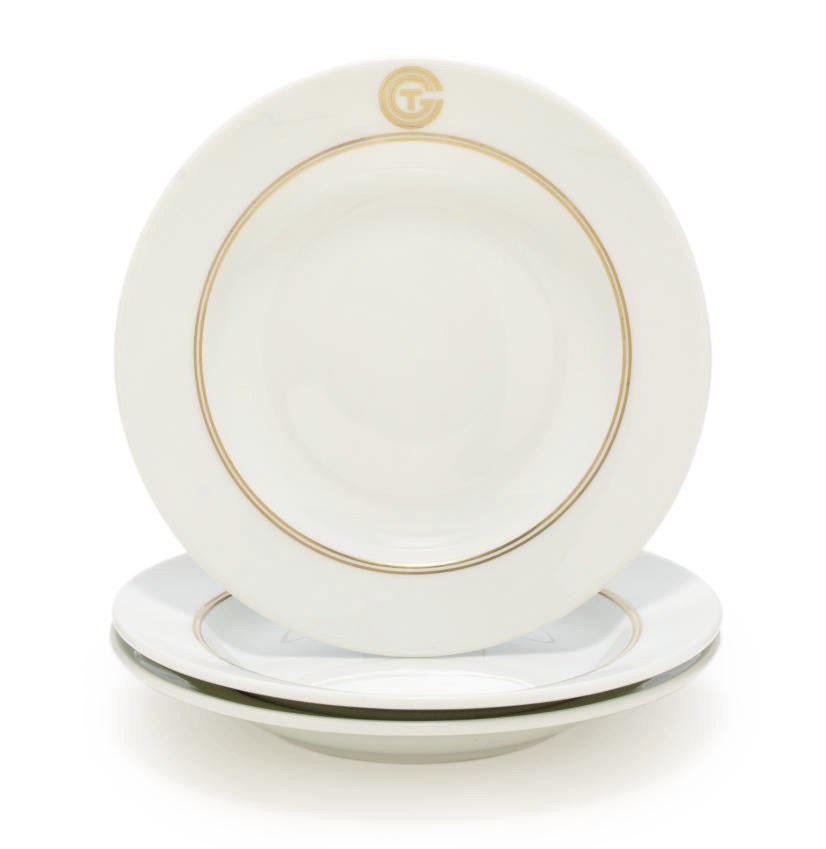 Three soup bowls for the 1st class service on board the S.S. Normandie for the French Line (CGT)