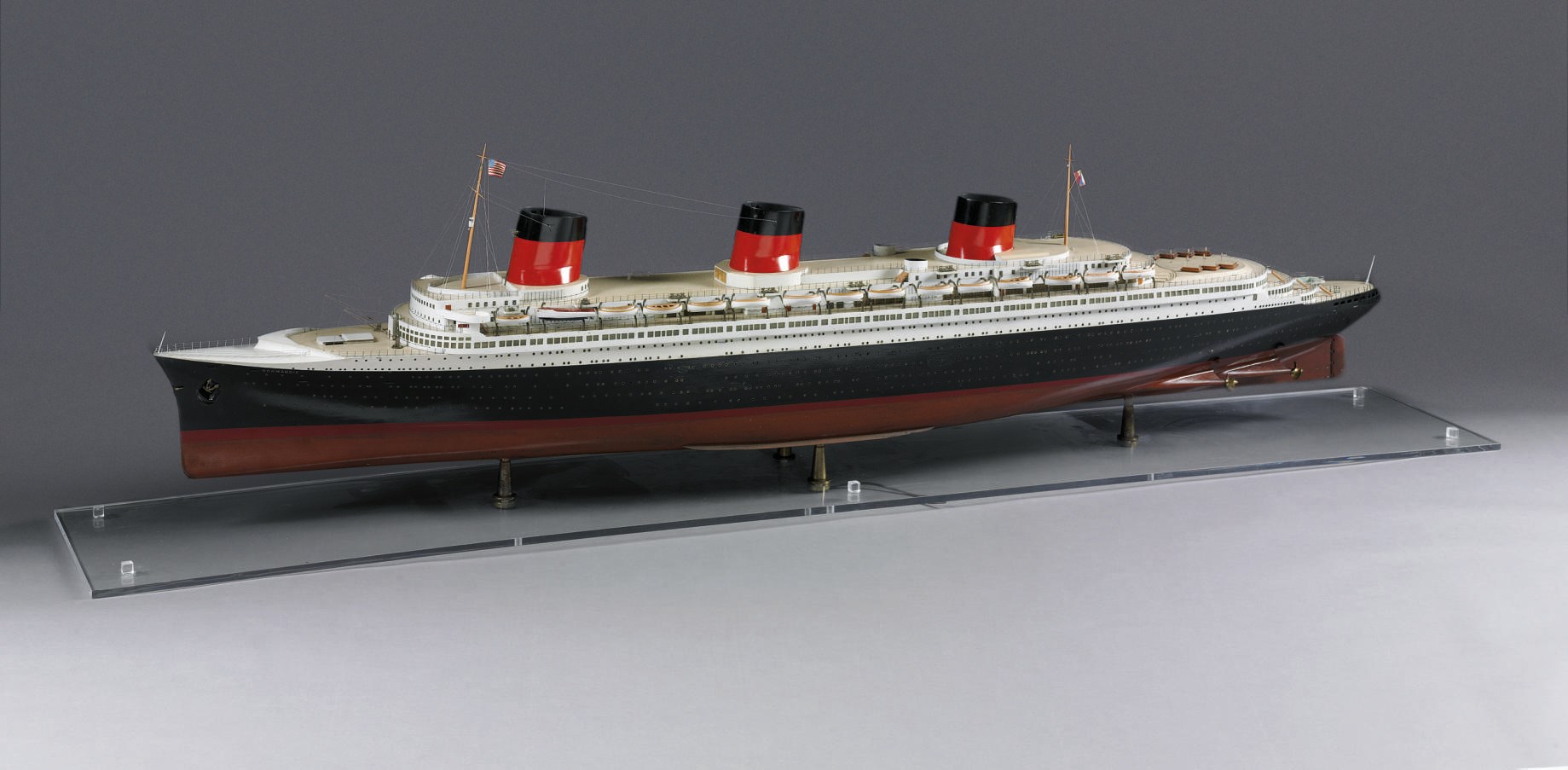 A large and important presentation model of the S.S. Normandie built for the French Line (CGT)