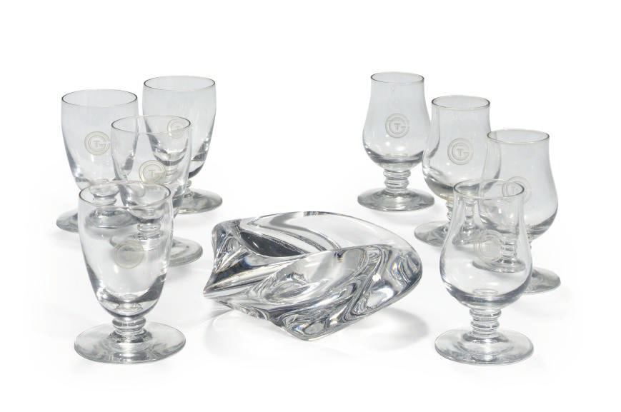 A set of glasses from the S.S. France for the CGT