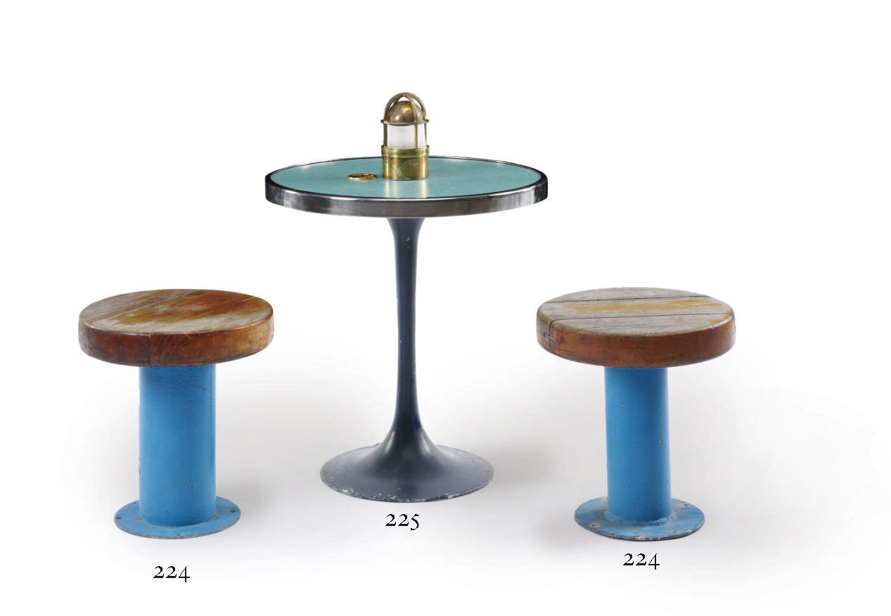 A pair of stools from the outside pool bar on the S.S. Norway