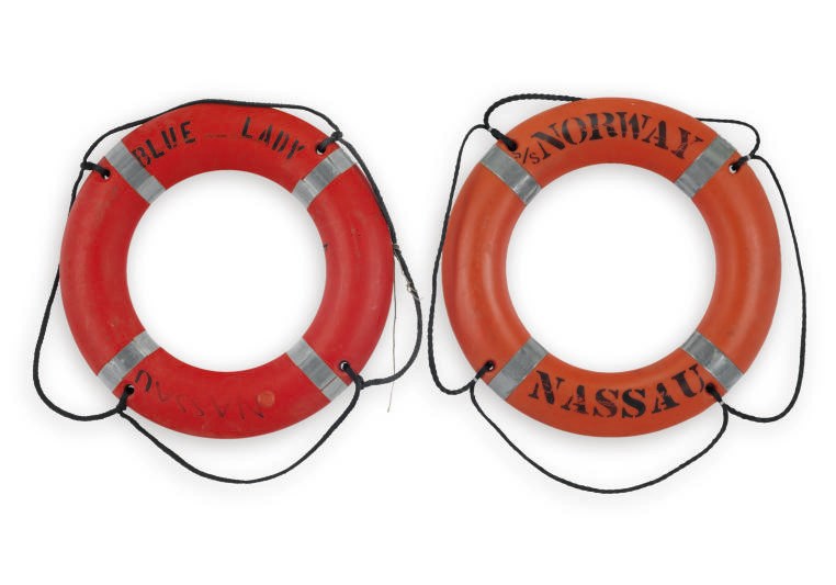 A pair of life rings from the S.S. Norway