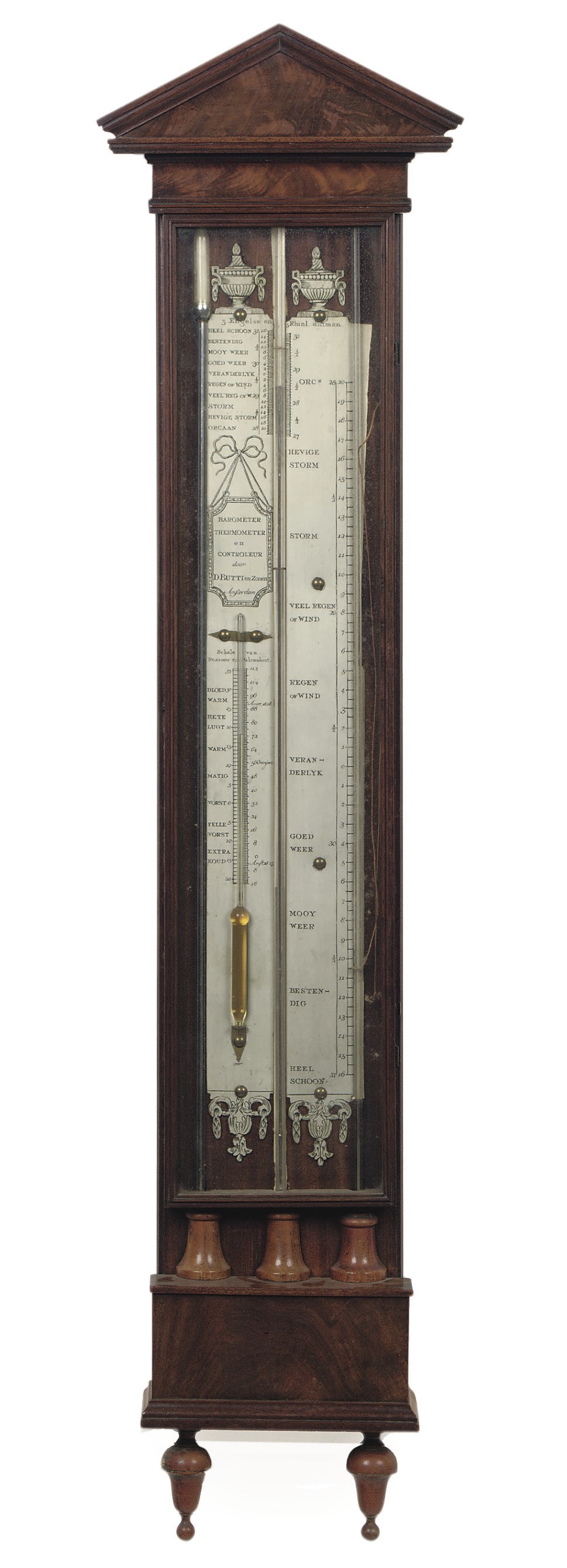 A DUTCH WALNUT CISTERN BAROMETER