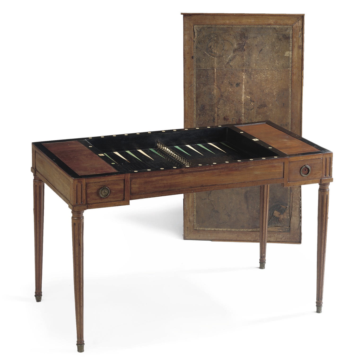 A Louis XVI brass-mounted mahogany games table