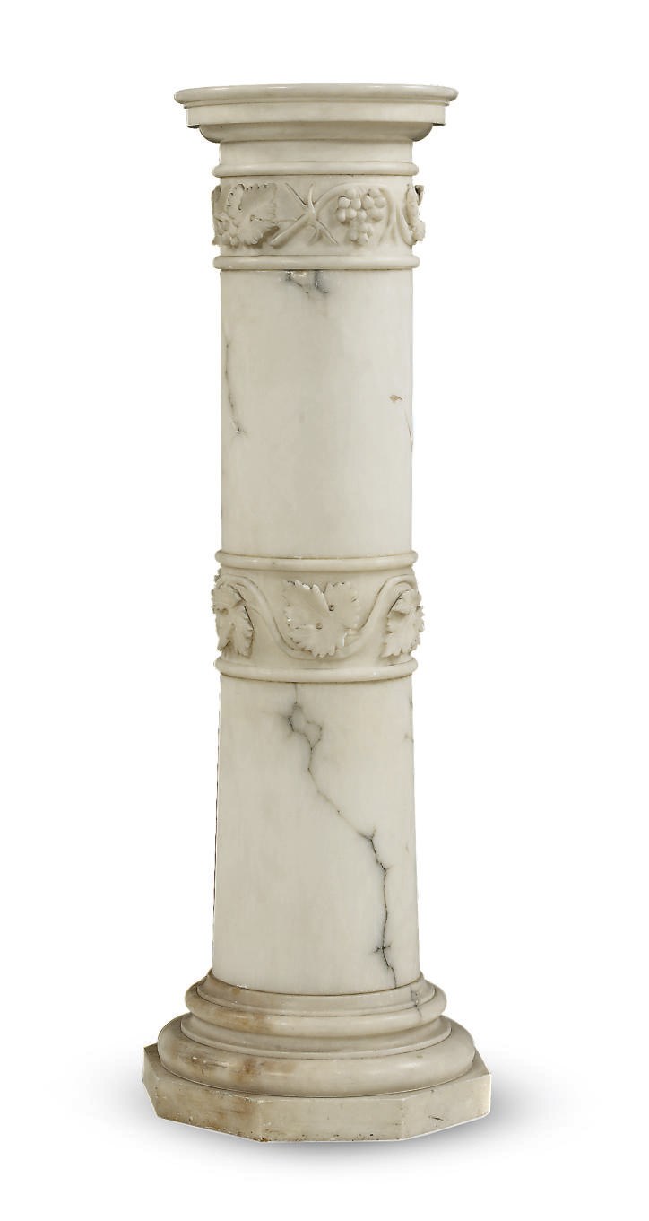 A NORTH EUROPEAN ALABASTER COLUMN