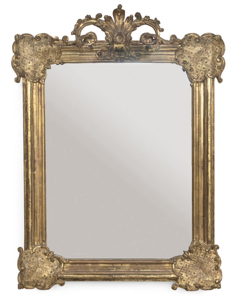 A NORTH EUROPEAN GILTWOOD MIRROR
