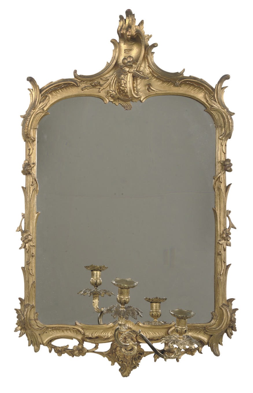 A DUTCH ORMOLU MOUNTED GILTWOOD GIRANDOLE