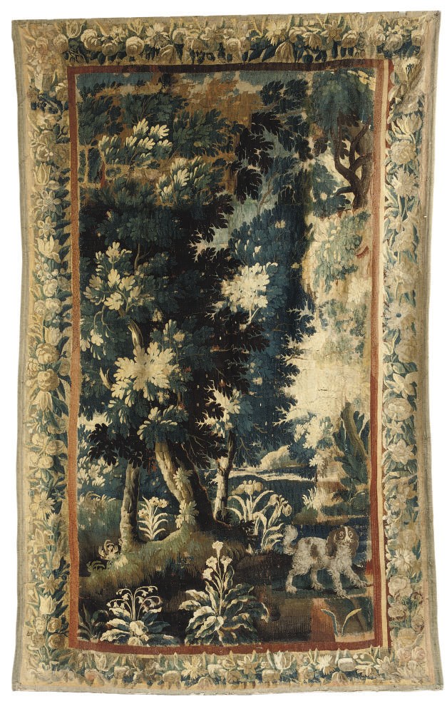 A FLEMISH  VERDURE TAPESTRY FRAGMENT