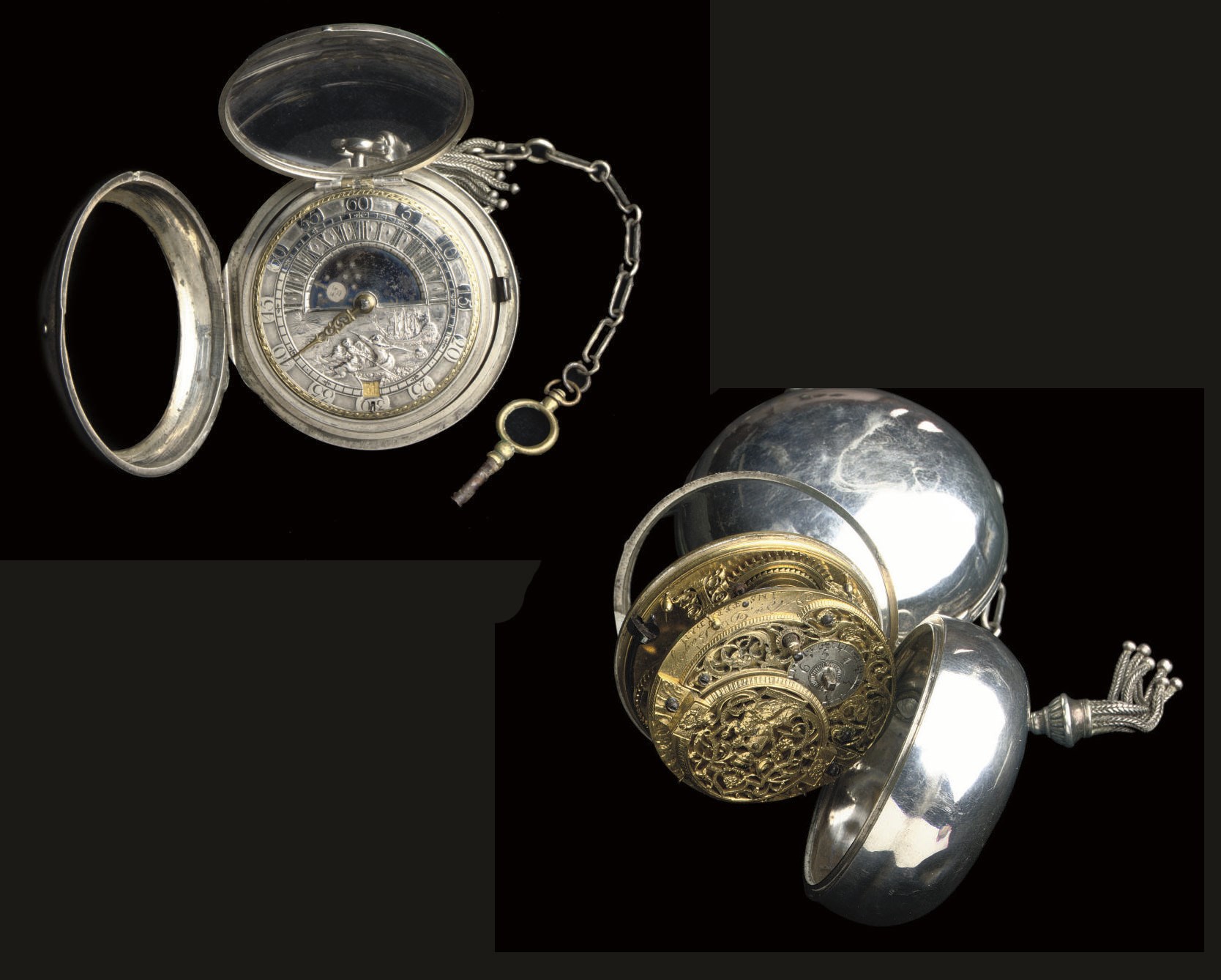 A DUTCH SILVER PAIR-CASED POCKET WATCH