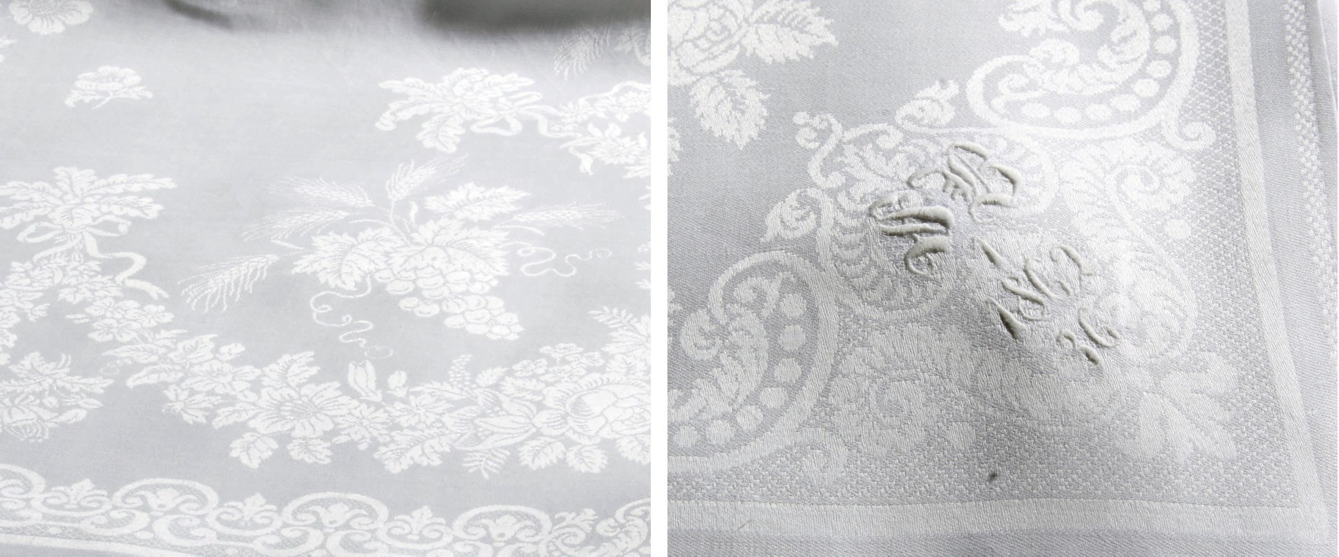 A SET OF TWENTYFOUR DAMASK LINEN MENUE NAPKINS