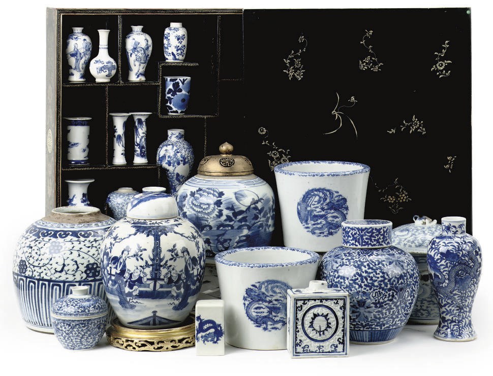 An assorted group of Chinese blue and white porcelain