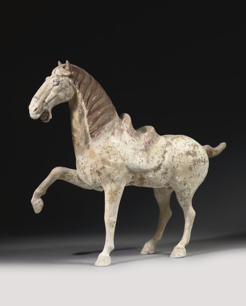 A Chinese painted pottery figure of a horse
