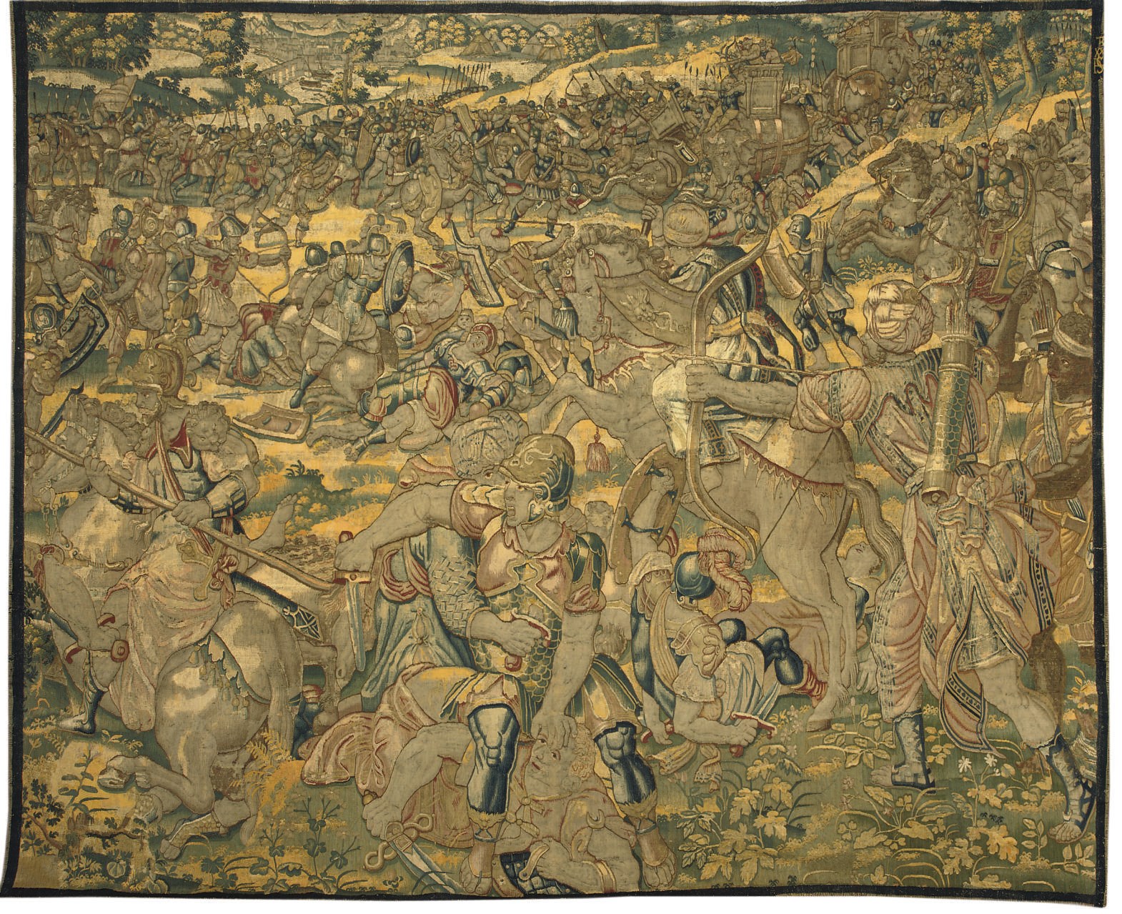 A FLEMISH HISTORICAL TAPESTRY FRAGMENT PROBABLY FROM THE STORY OF SCIPIO