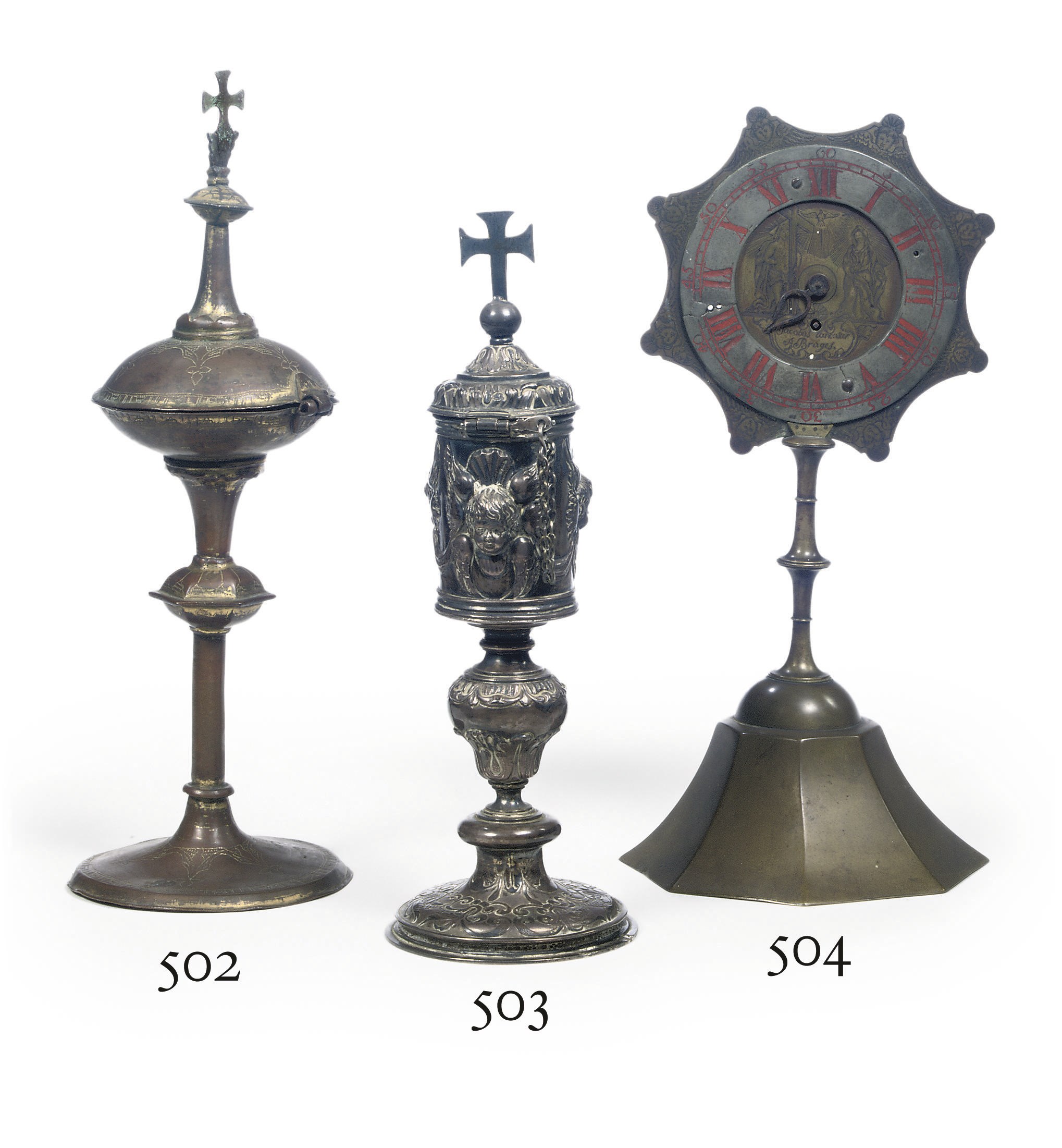 A GILT-COPPER CIBORIUM