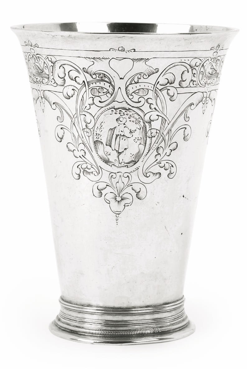 A DUTCH SILVER BEAKER