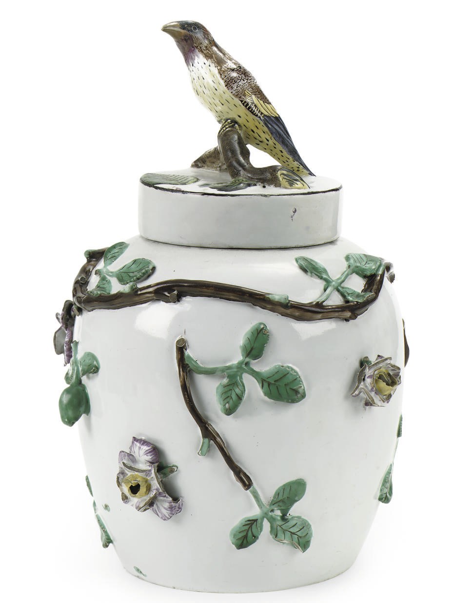 A SWEDISH MARIEBERG FAIENCE LIDDED VASE