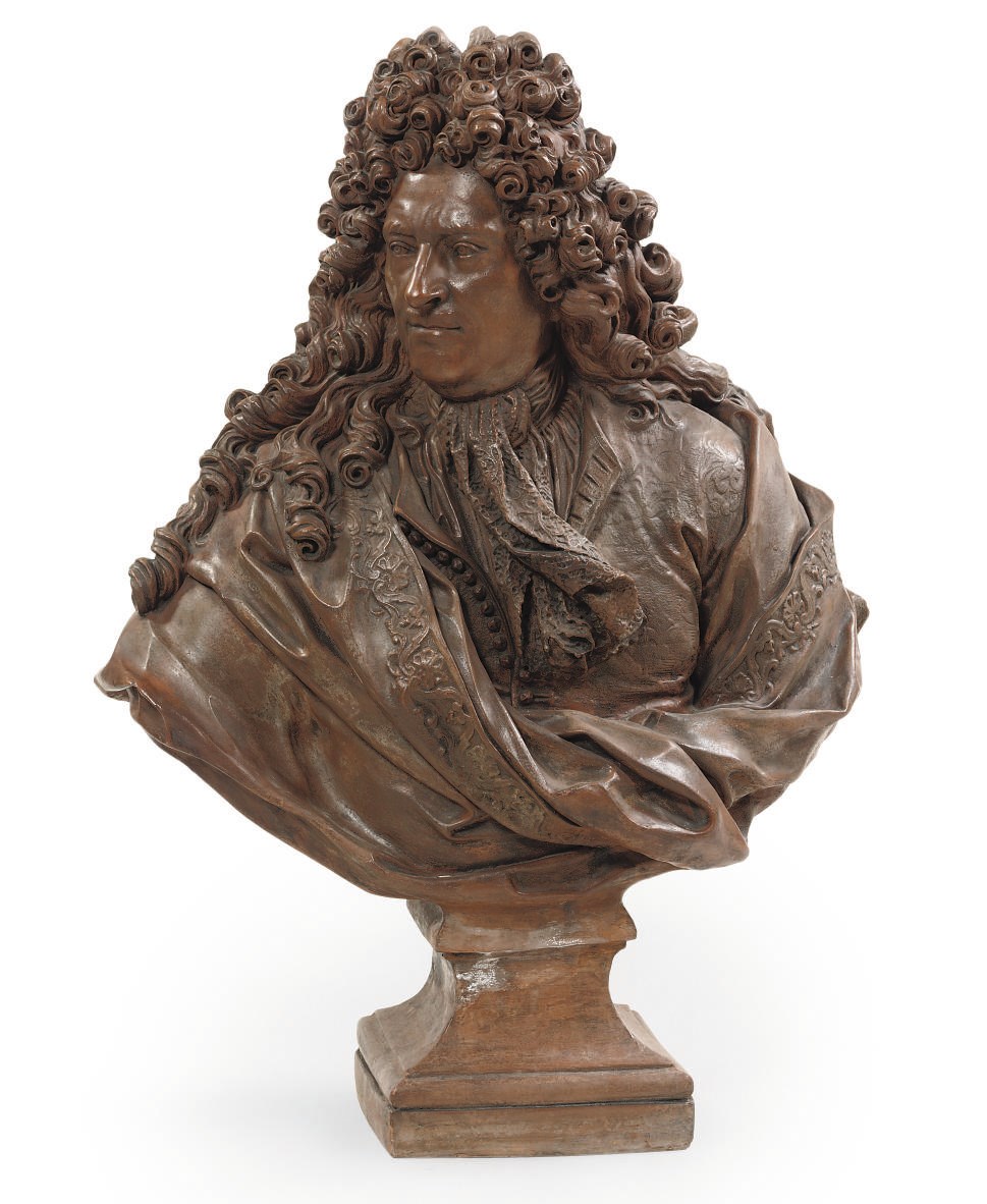 A TERRACOTTA BUST OF EDOUARD COLBERT, MARQUIS DE VILLACERF