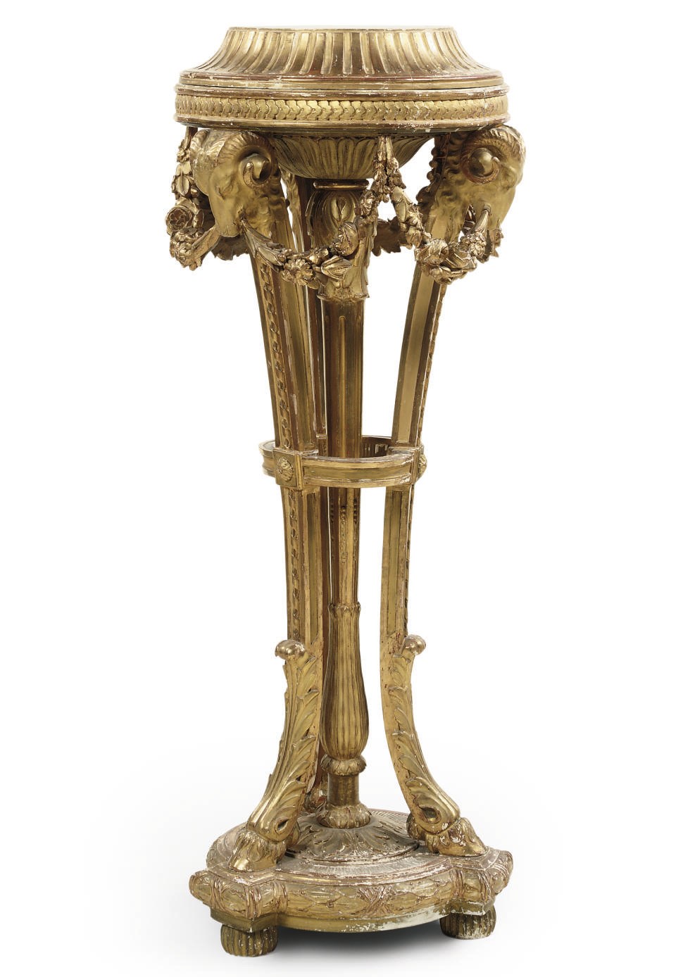 A NORTH EUROPEAN GILTWOOD TORCHERE