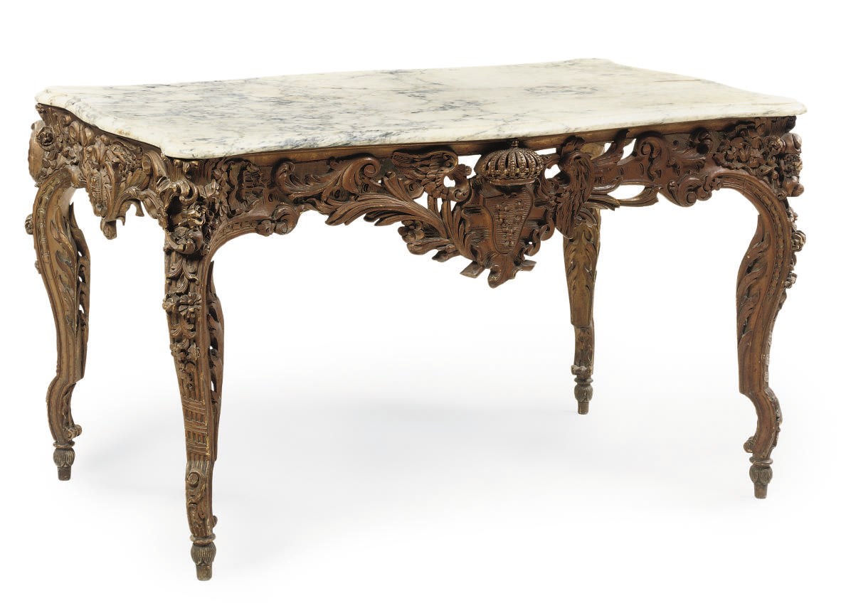 A FRENCH GILTWOOD CENTRE TABLE