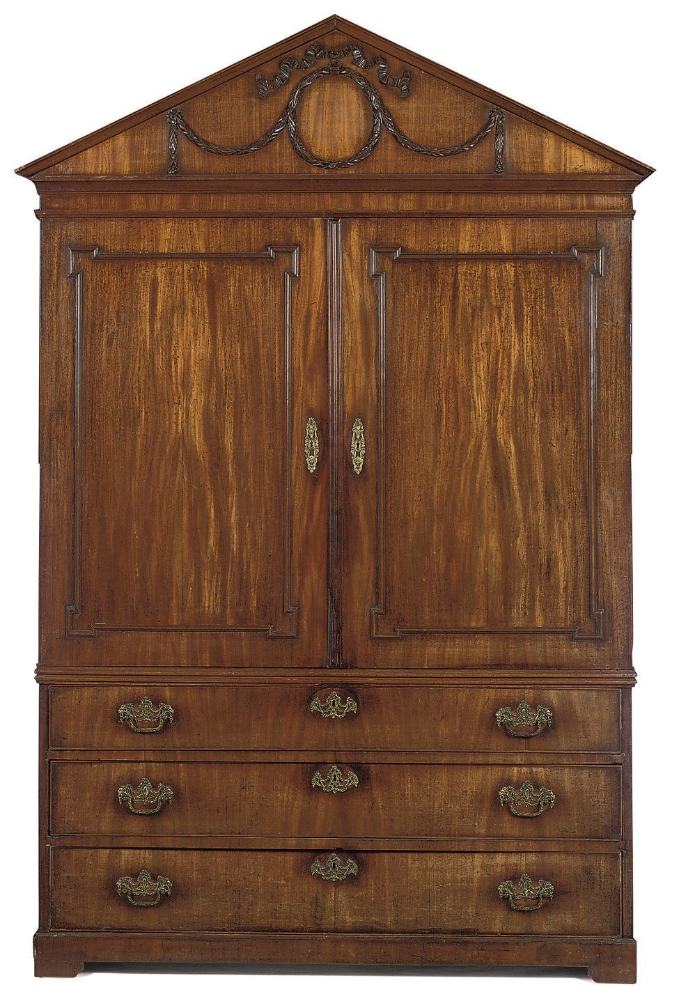 A DUTCH BRASS-MOUNTED MAHOGANY CABINET