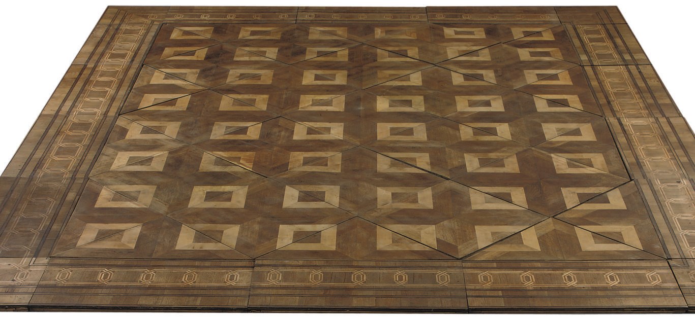 AN ITALIAN OAK, WALNUT AND FRUITWOOD PARQUET FLOOR