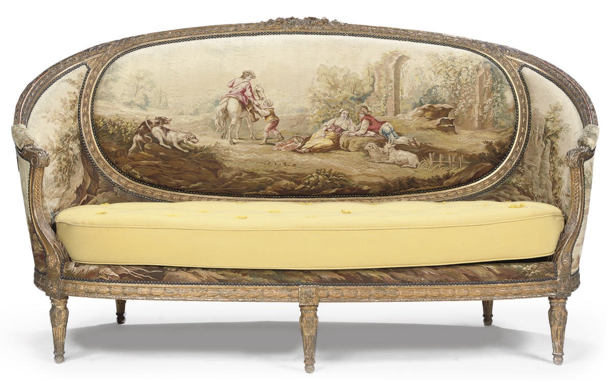 A FRENCH GILTWOOD CANAPE