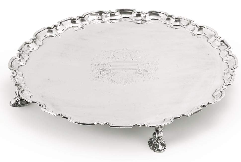 A GEORGE II SILVER SALVER