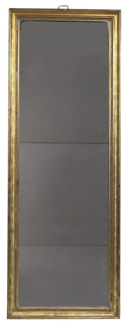 A GERMAN SILVER GILT-VARNISHED MIRROR