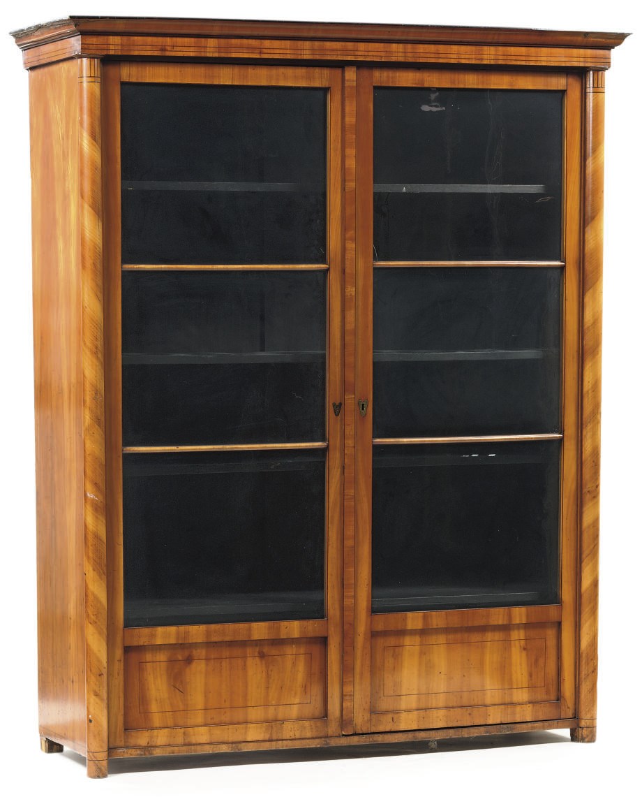 AN AUSTRIAN BIEDERMEIER CHERRYWOOD BOOKCASE