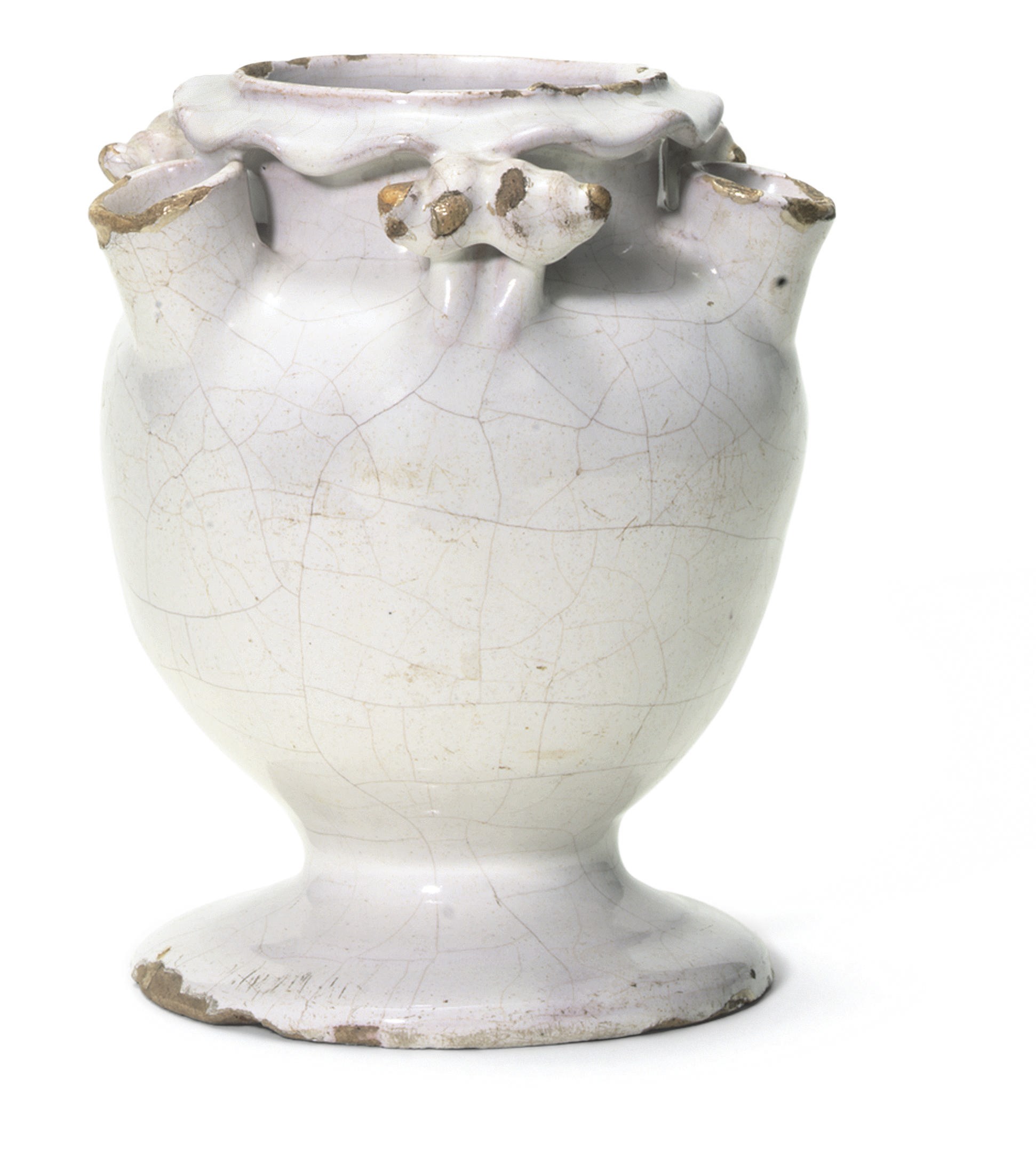 A LONDON DELFT WHITE FLOWER-VASE