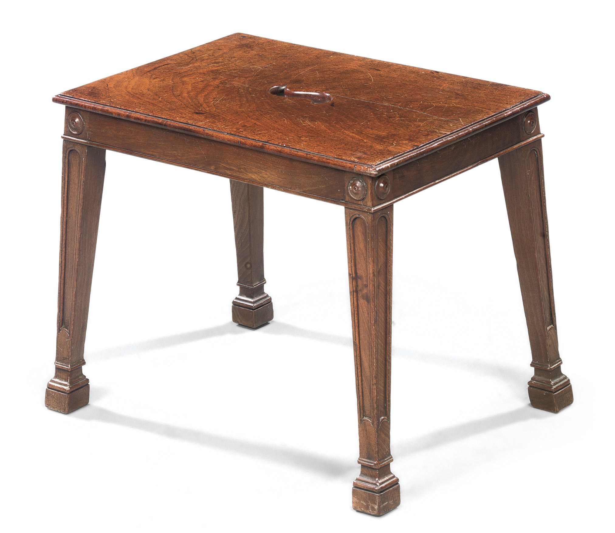 A GEORGE III MAHOGANY STOOL