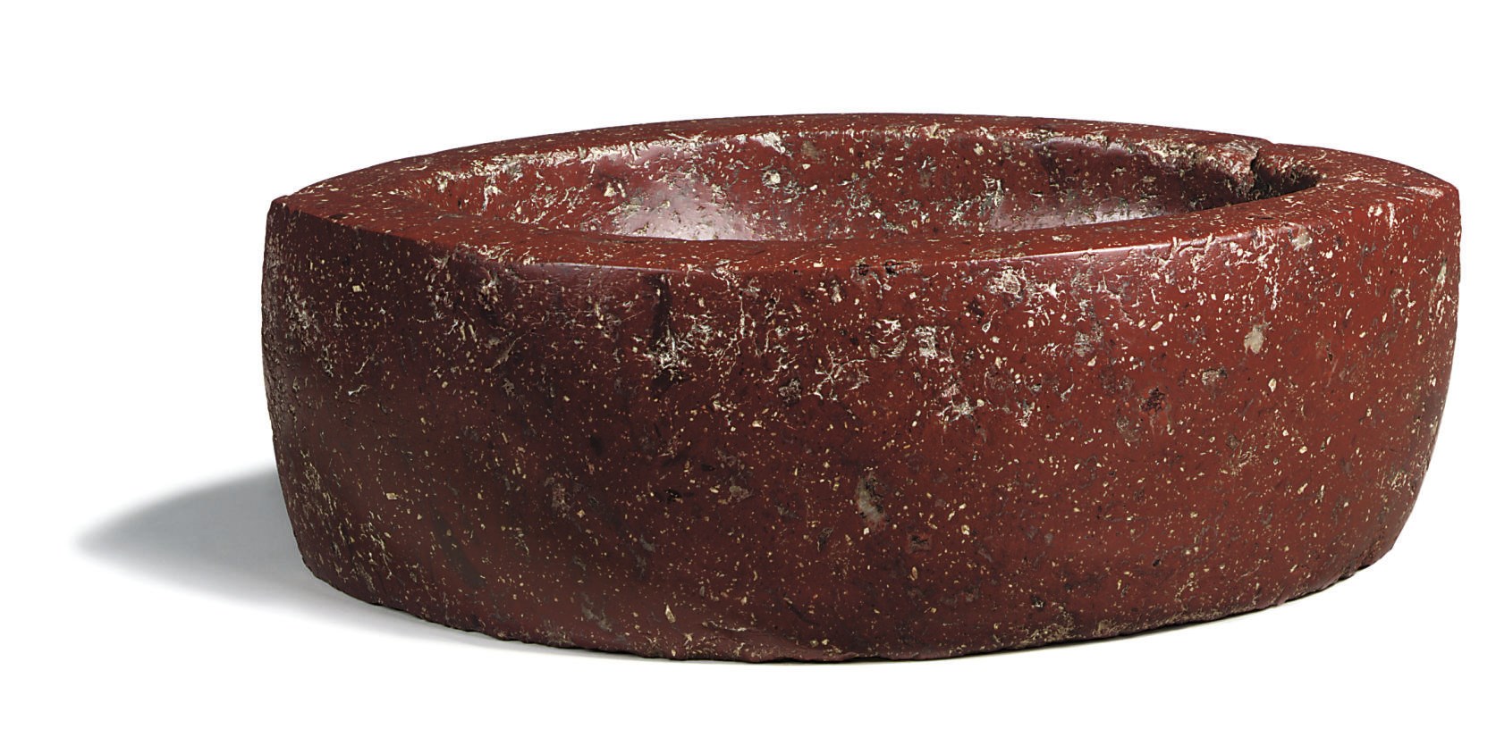A ROSSO ANTICO MARBLE NAVETTE SHAPED BOWL