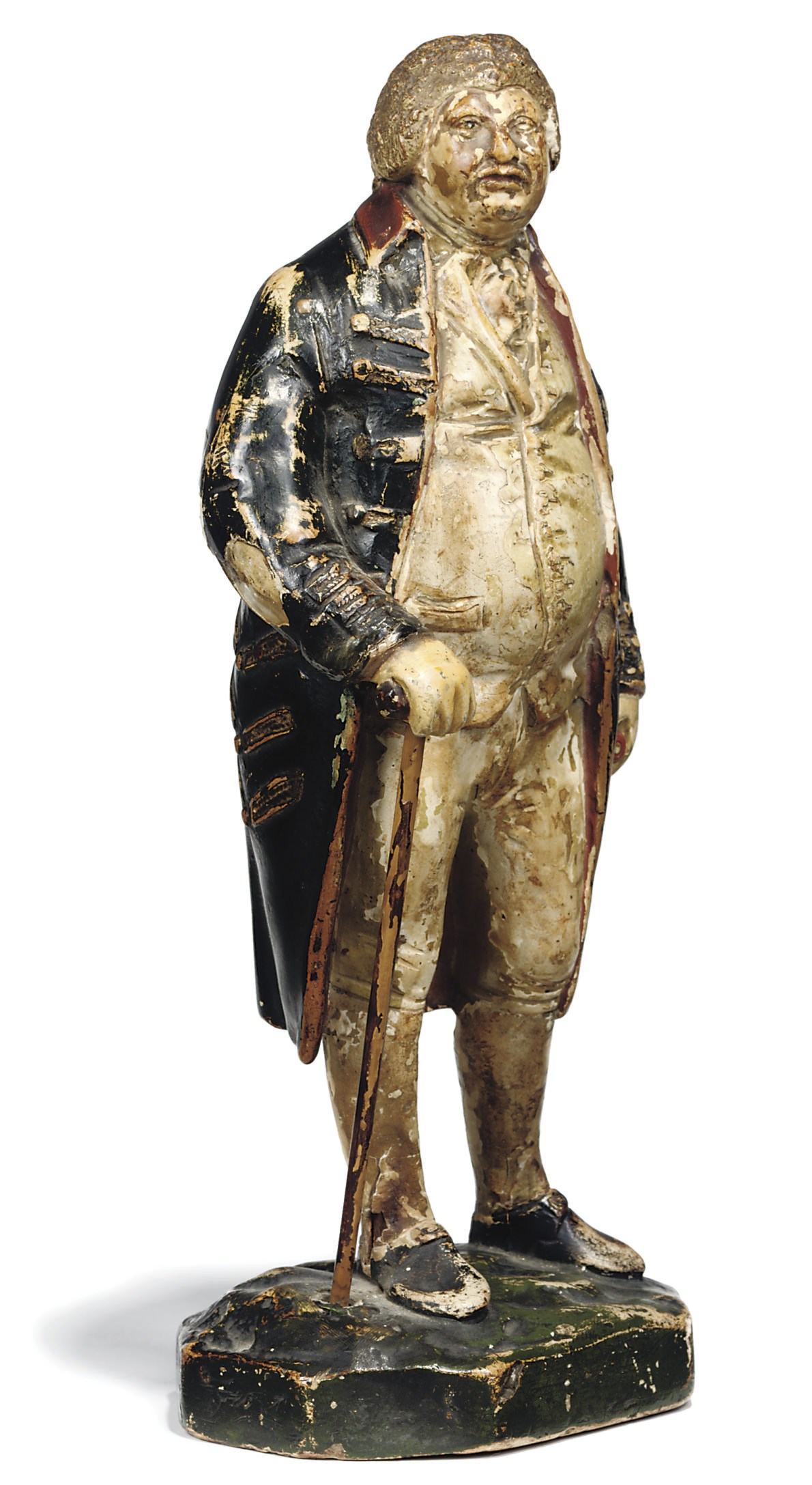 A GEORGE III PAINTED PLASTER FIGURE OF EITHER GEORGE III OR FREDERICK II