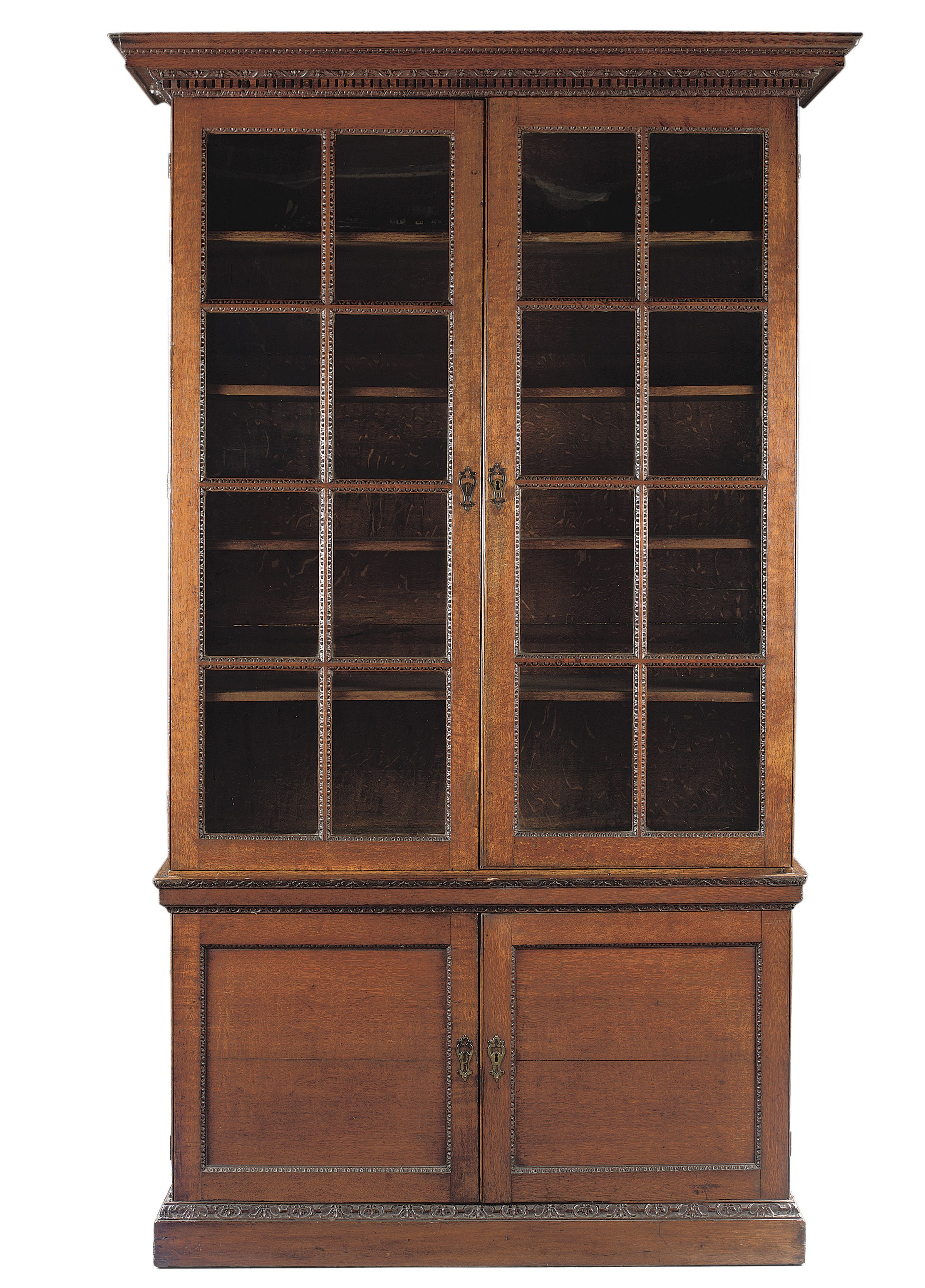 A GEORGE II OAK BOOKCASE