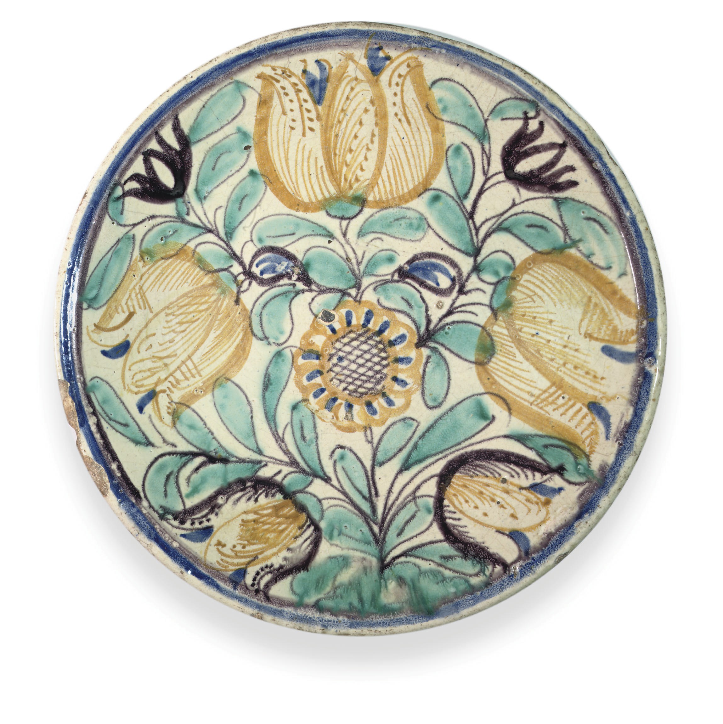 A LONDON DELFT TULIP CHARGER