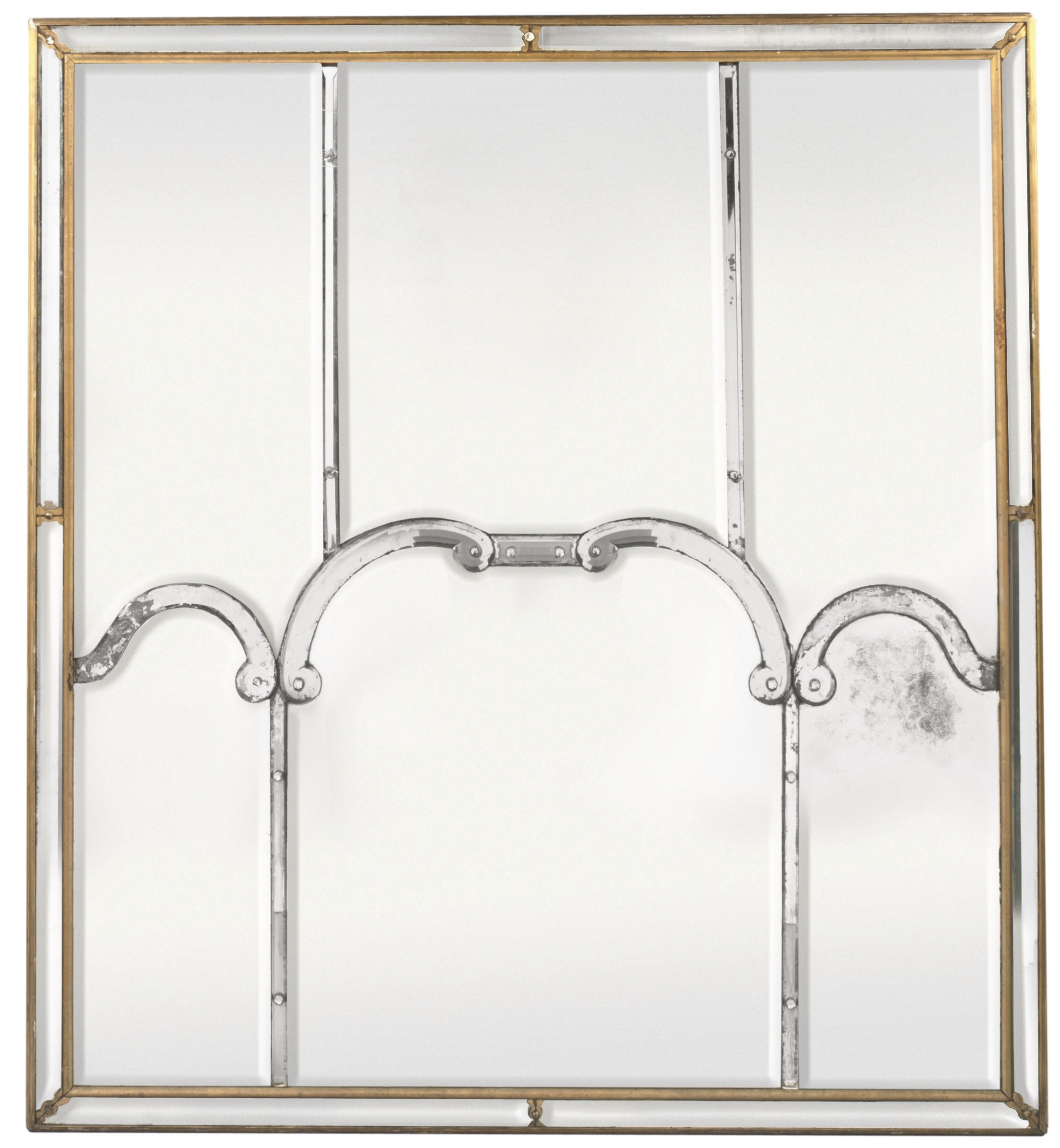 A GEORGE I GILTWOOD OVERMANTEL MIRROR