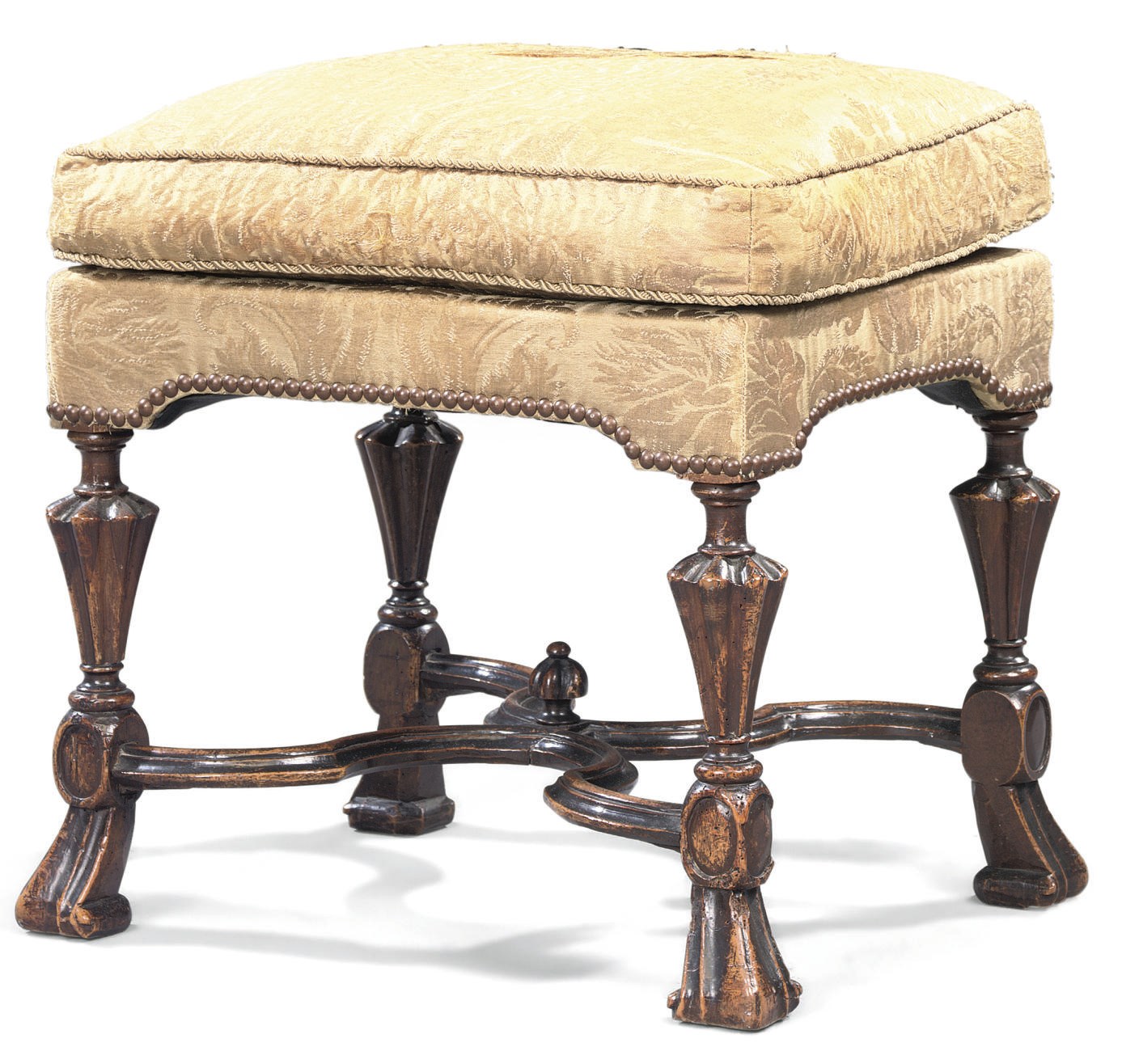 A GEORGE I BEECHWOOD STOOL