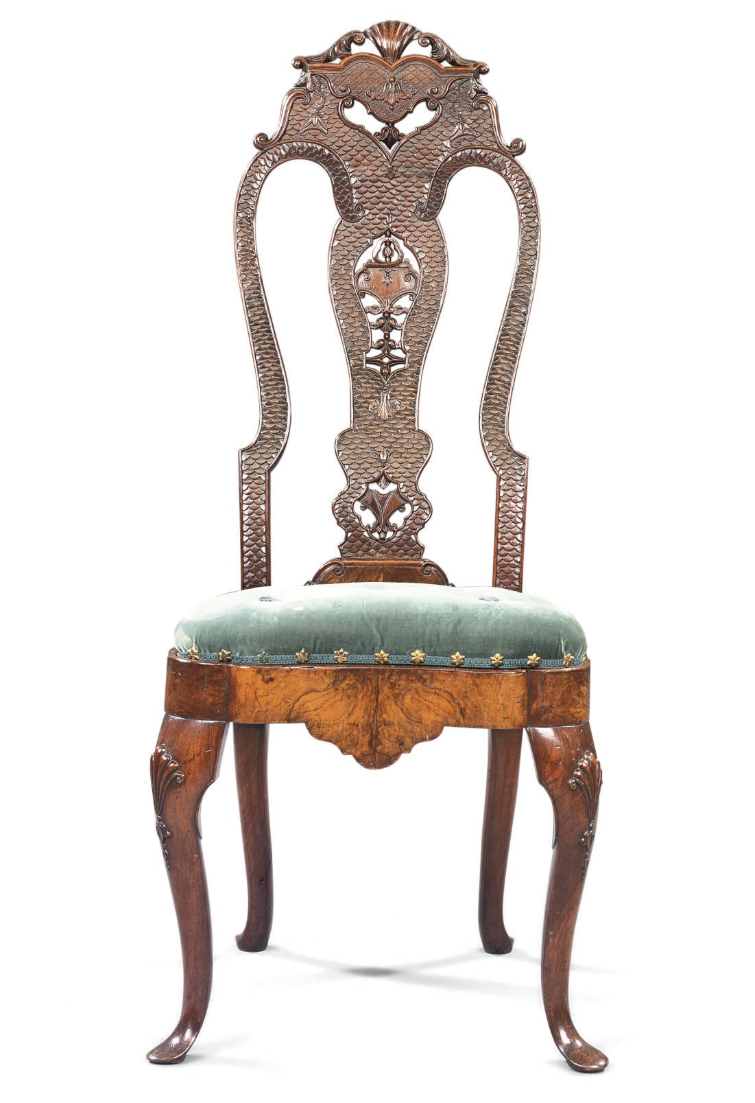 AN ANGLO-DUTCH WALNUT SIDE CHAIR