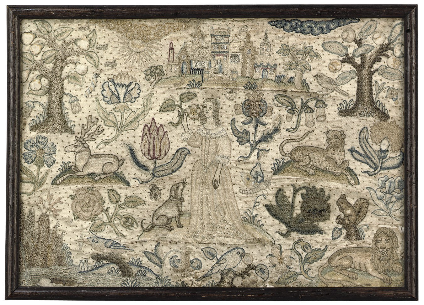 A CHARLES I NEEDLEWORK PICTURE OF FIDELITY
