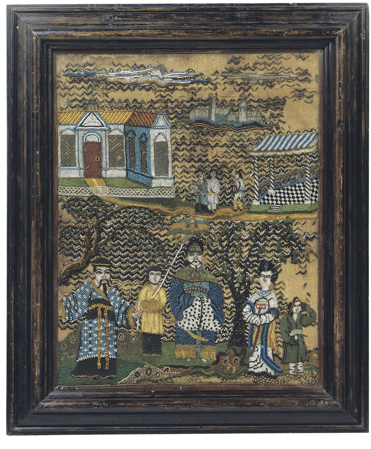 A CHARLES II BEADWORK PICTURE