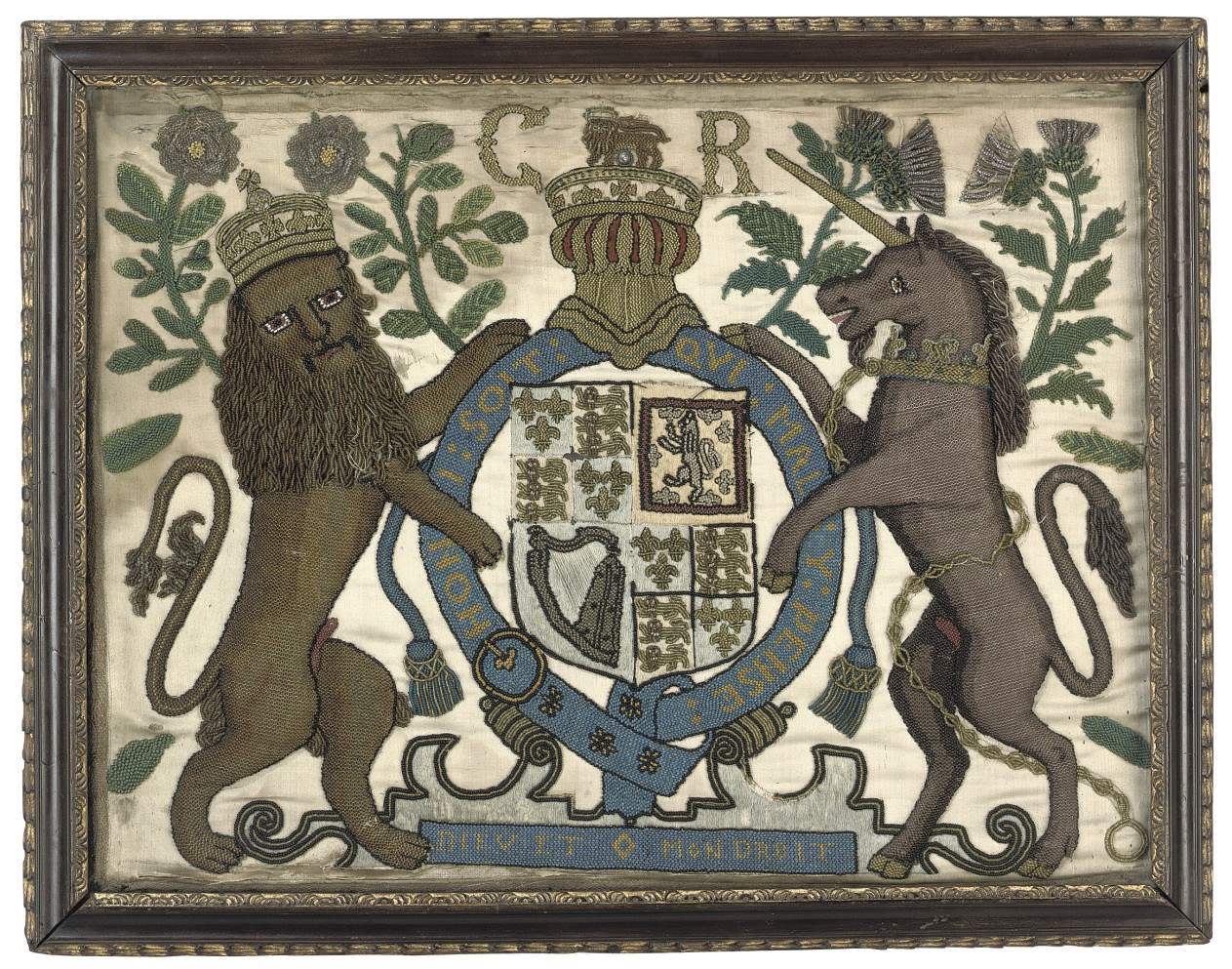 A CHARLES II BEADWORK PICTURE